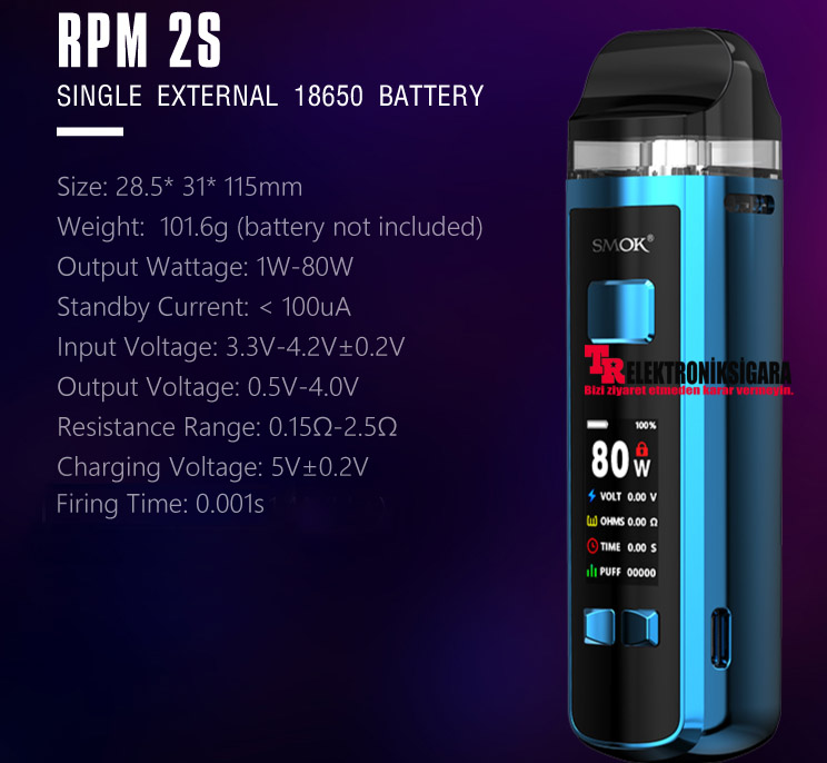Smok RPM 2S Kit 80W Pod Mod Elektronik Sigara